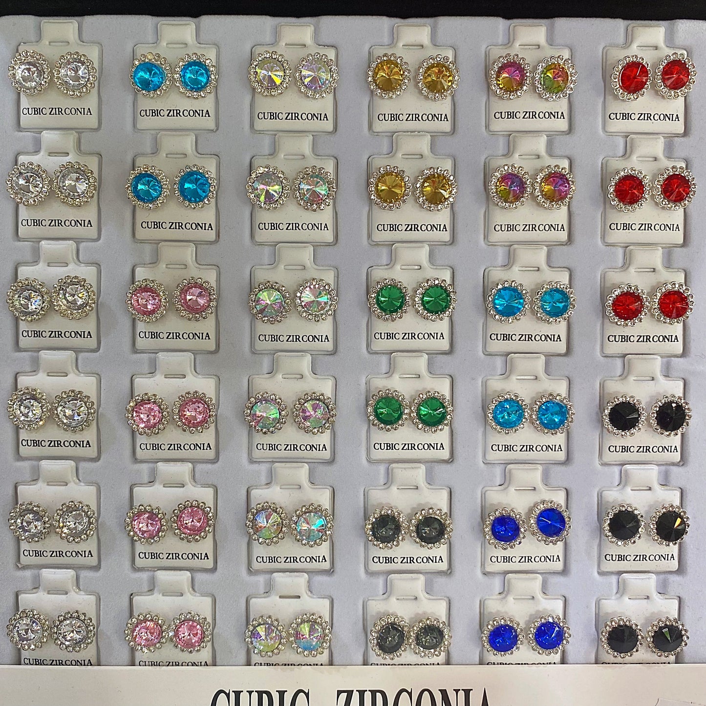 Cubic Zirconia virág fülbevaló