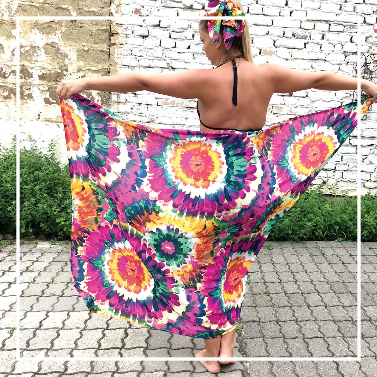Batikolt hatású gyerek strandkendő szett