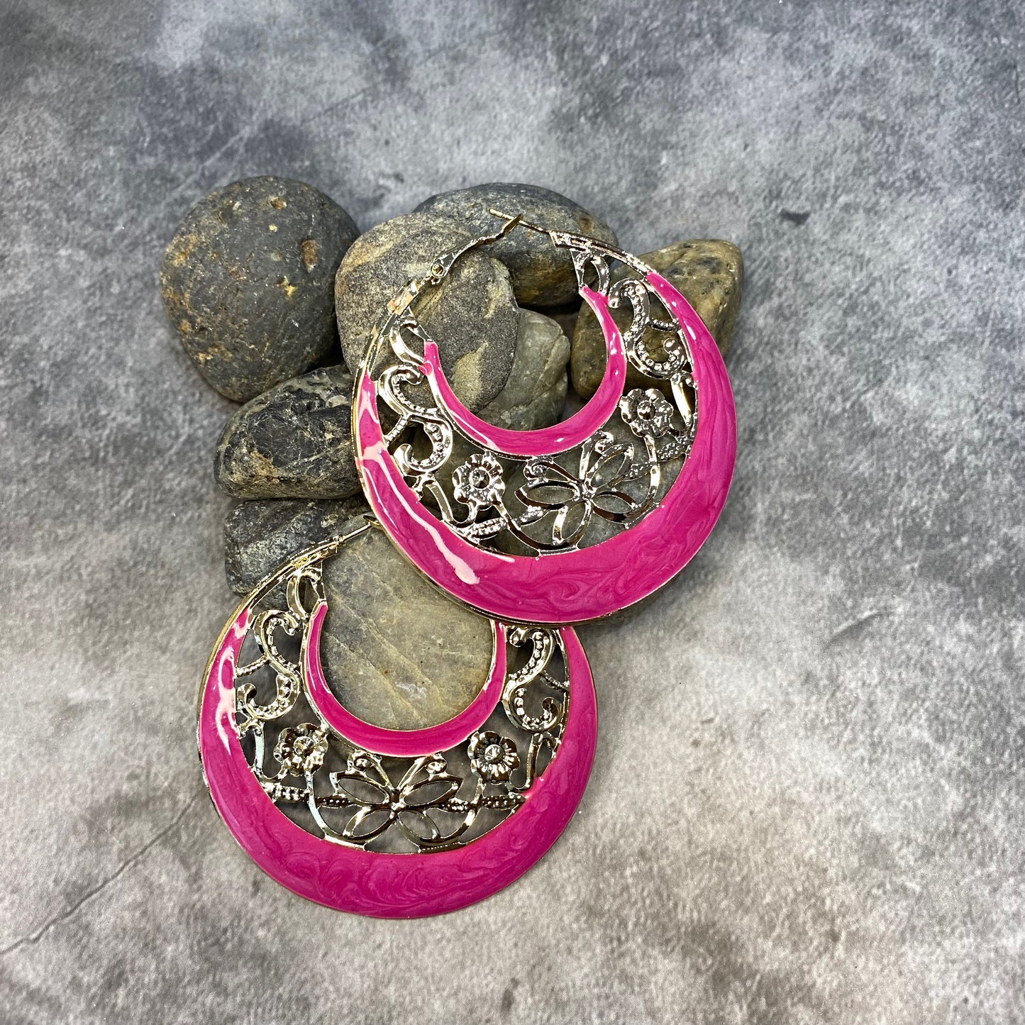 Pillangós arany-pink fülbevaló