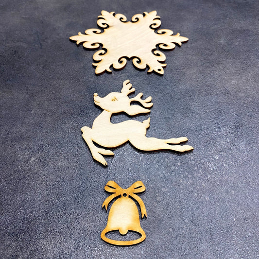 Fa dekor szett hópihés