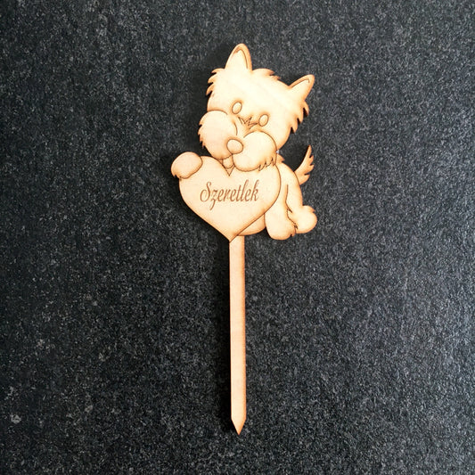 Kutyus-szeretlek fa leszúró