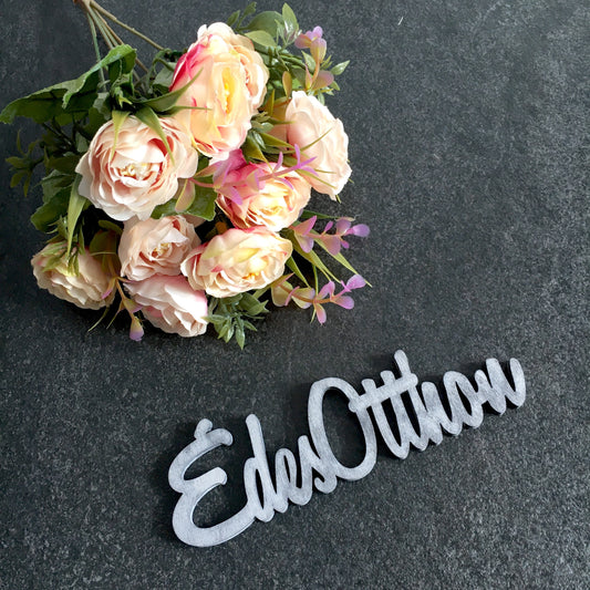 Virág Édes Otthon felirattal - pink