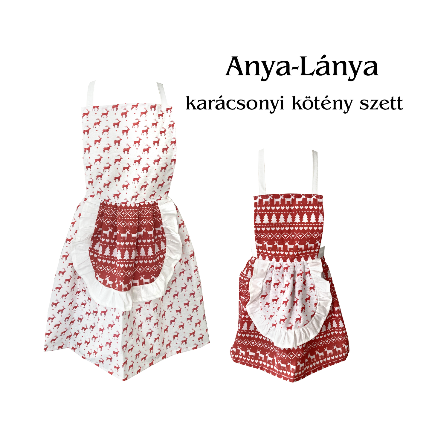 Karácsonyi Anya-Lány kötény szett