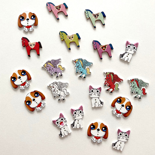 Fa dekor gombok csomag