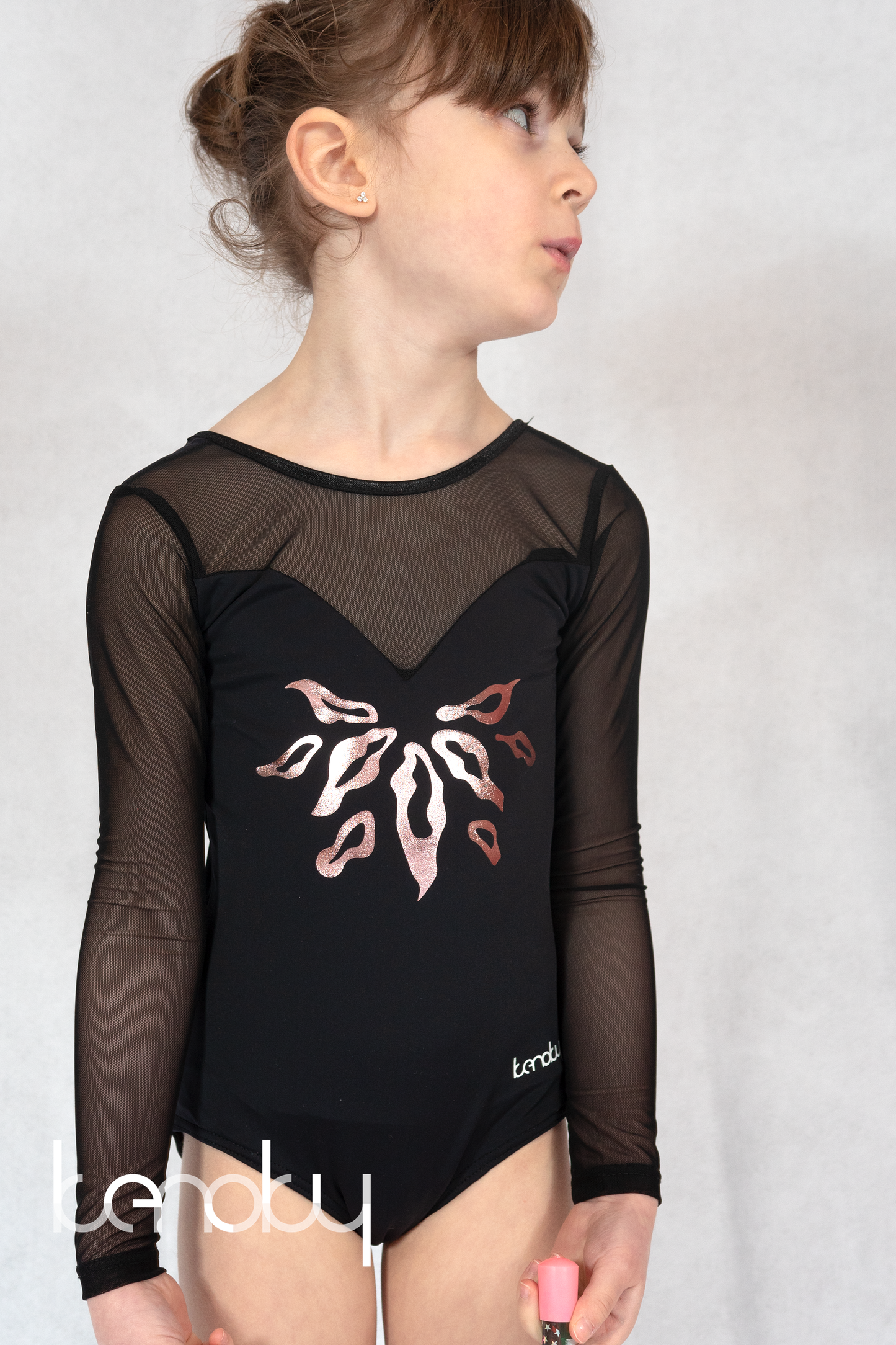 Fekete csillogó mintás táncos dressz