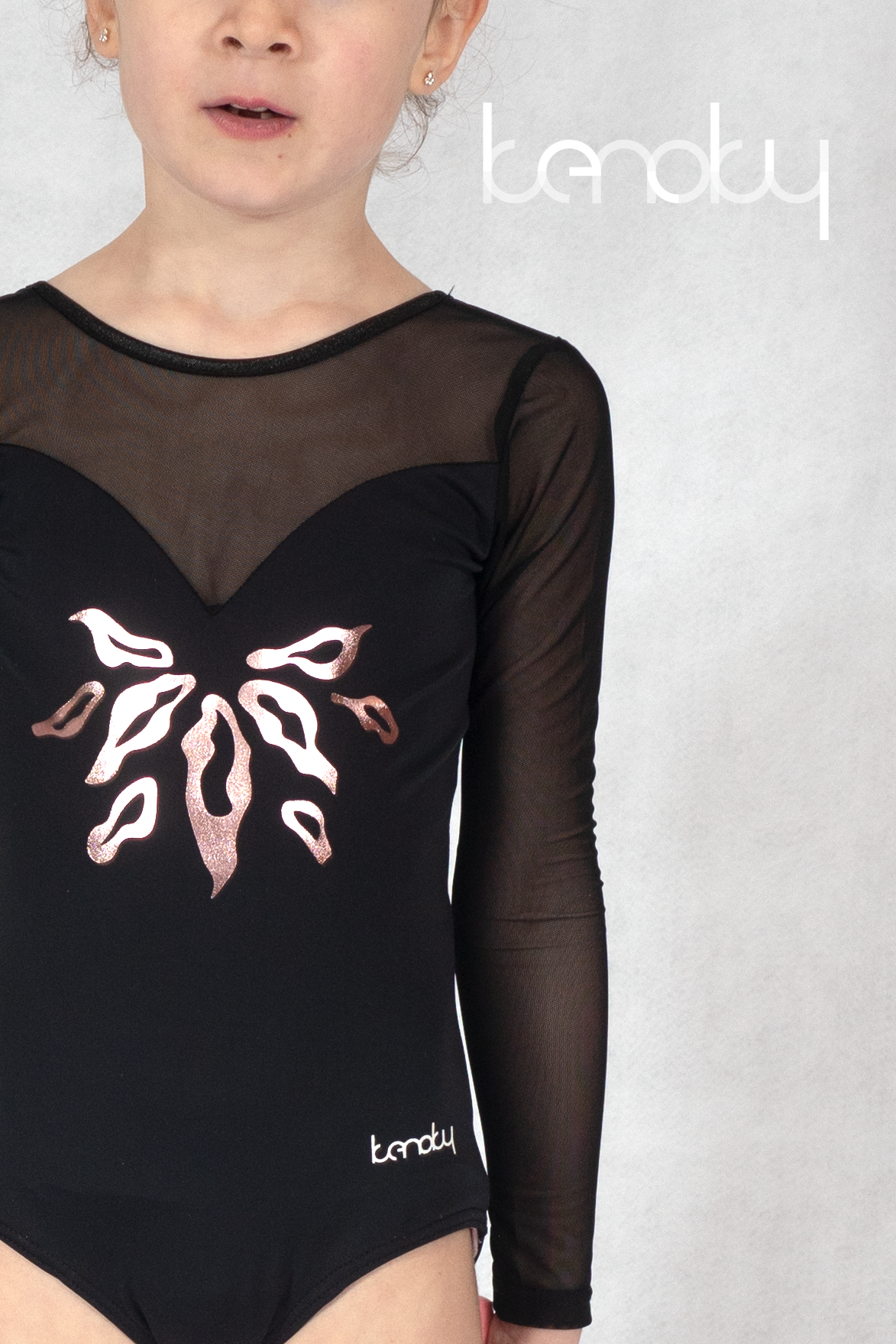 Fekete csillogó mintás táncos dressz