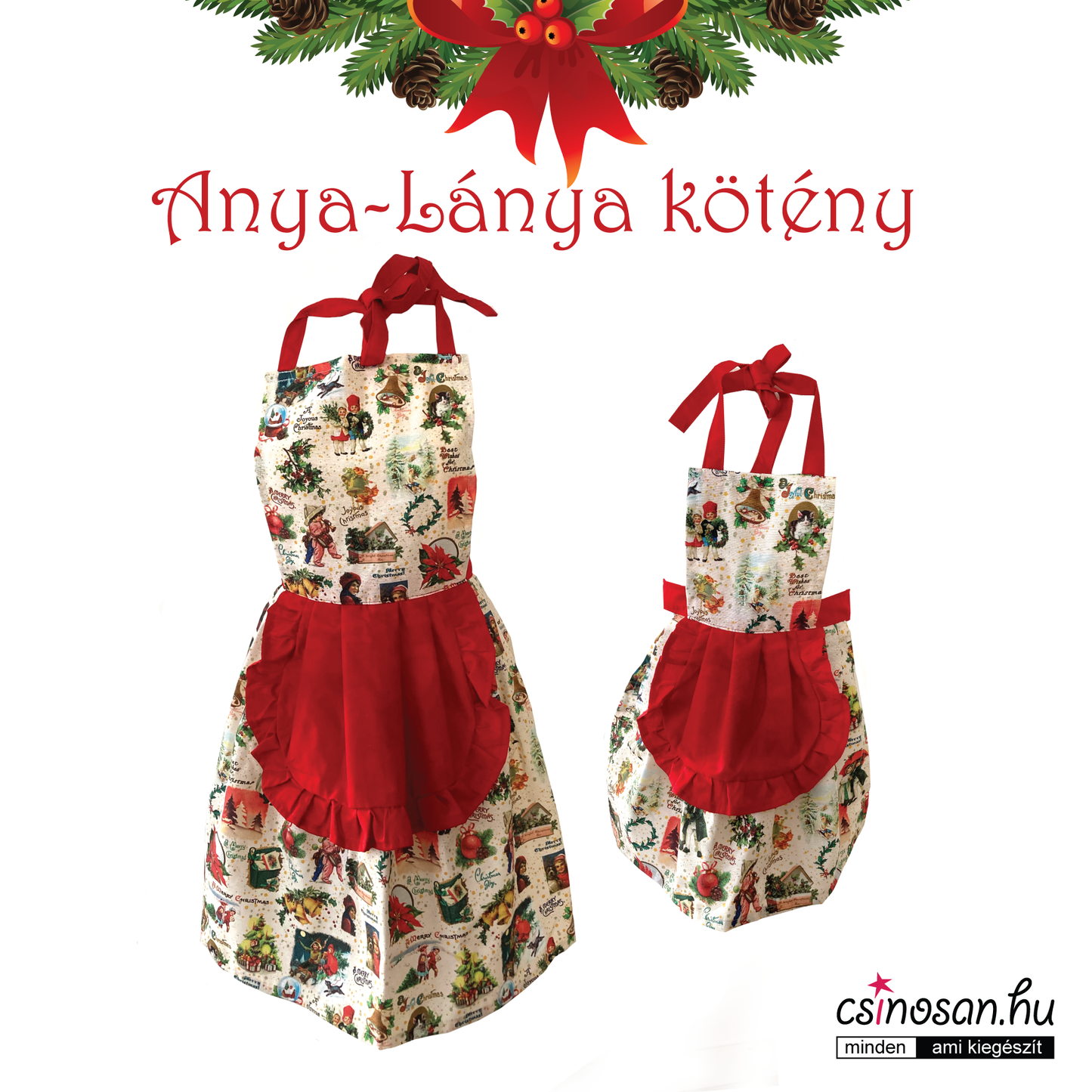 Karácsonyi anya-lánya kötények