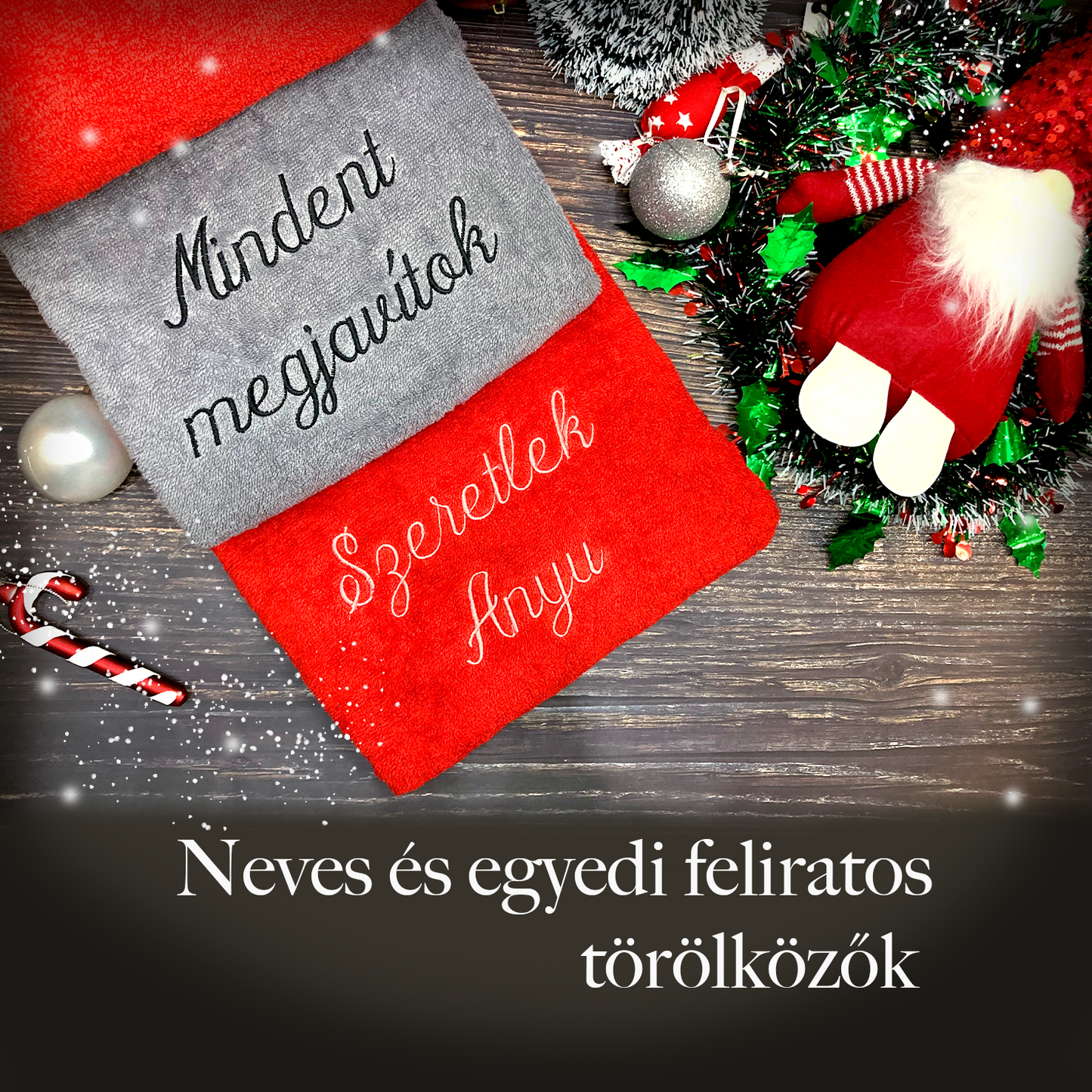 Egyedi szöveges törölköző