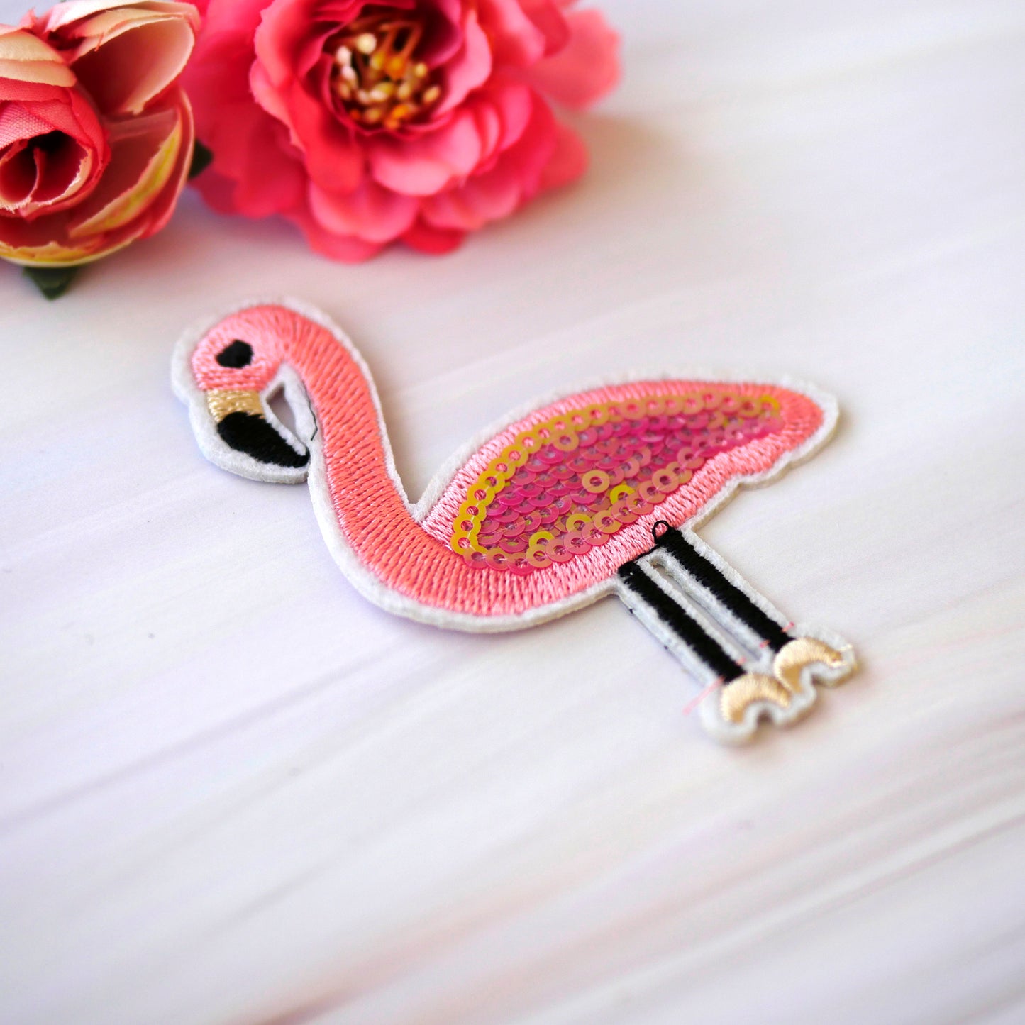 Felvasalható matrica-flamingó
